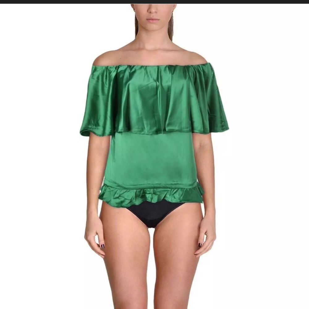 Rachel Lym green swim coverup large NWT